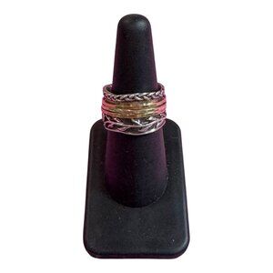 PAZ Israel Pz Modernist Citrine Spinner Sterling Silver Ring Size 7.5 Citrine